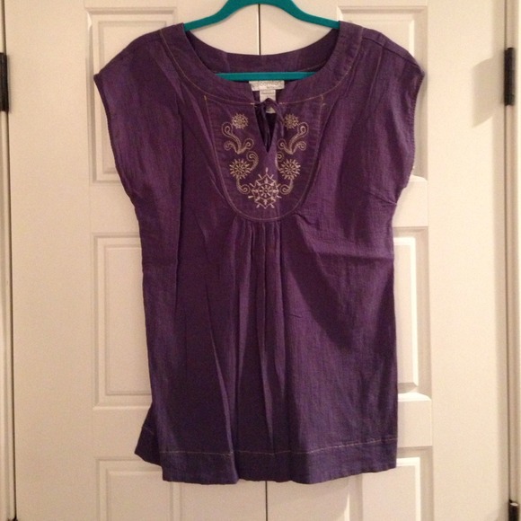 Chadwick's Slate Blue Top w/ Silver Decor
