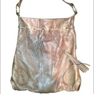 Bulga Large Studded Hobo Bag