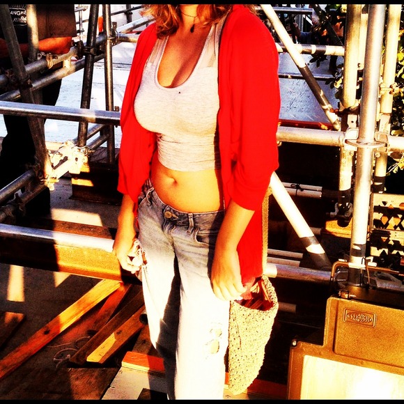 CUTE, red, cardigan!