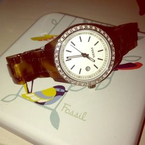 Tortoise Shell Fossil Watch