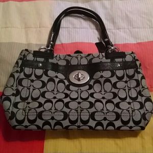 Coach purse black & gray med like new
