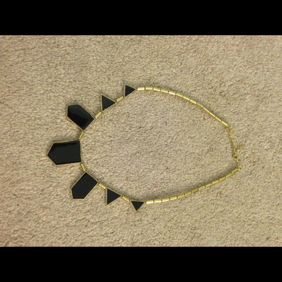 Black and gold geometric style necklace