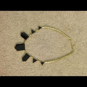 Black and gold geometric style necklace