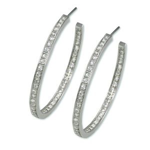 Rhodium Hoop Earrings