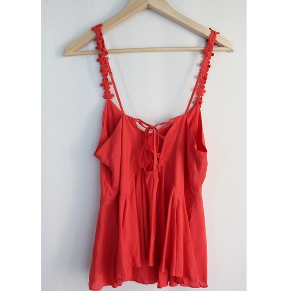 π΄SOLDπ΄ Orange Peplum Blouse - Picture 3 of 4