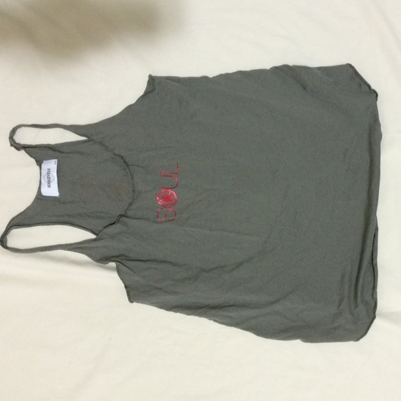 Army green Soulcycle tank, size L