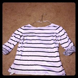 Black and white striped top