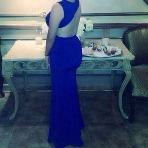 Royal blue asymmetrical dress