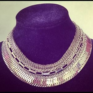 Silver Chain Statement Necklace