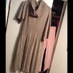 Cowl neck sweater dress