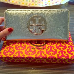 Gold Tory Burch Wallet
