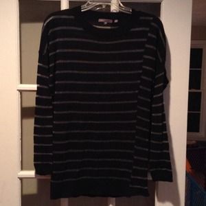 Vince black, silver sparkle striped sweater