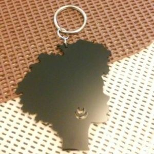 Afro girl key chain