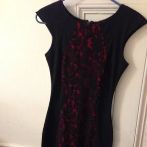 Lipsy Bodycon Dress with lace panel - from ASOS