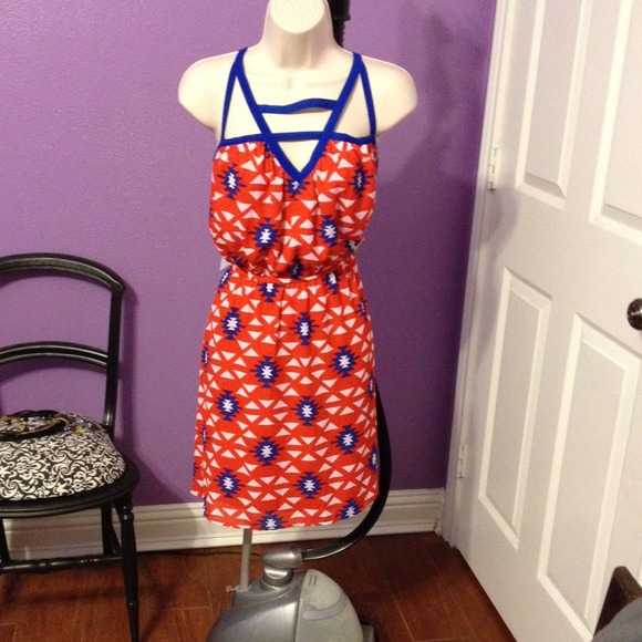Red blue and white dress. So so cute