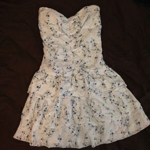 White blue floral dress