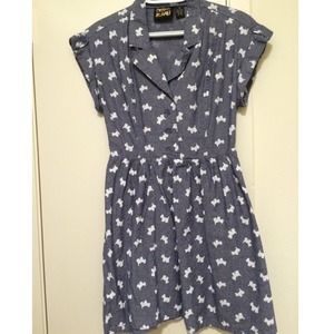 Blue and white Scottie dog dress