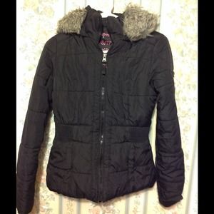 Aeropostale black hooded coat