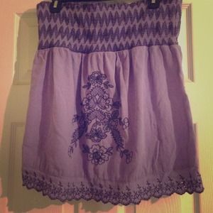 Purple Embroidered tube top