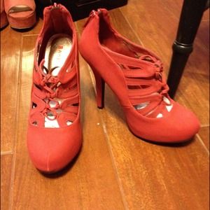 Red booties. NWT
