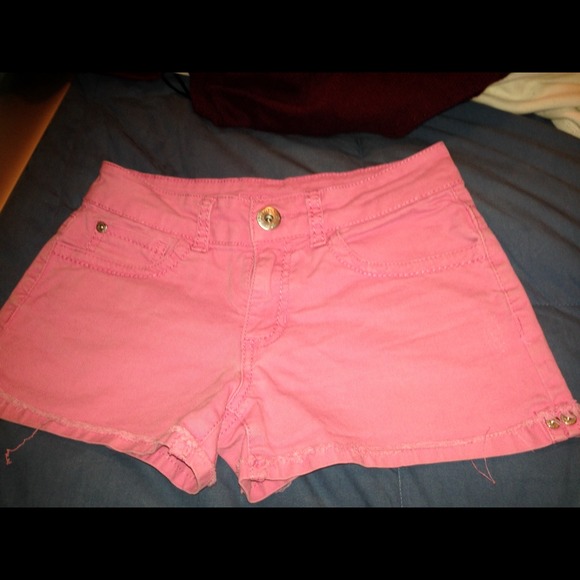 High waisted pink guess shorts