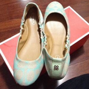 💯✔️authentic mint coach flats