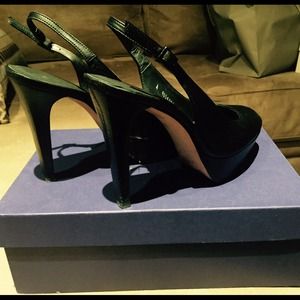 Stuart Weitzman black platform slingbacks