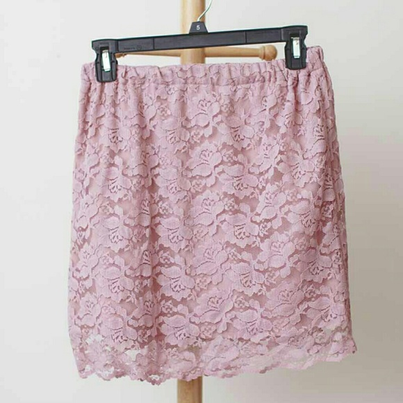 Target pink blush lace skirt