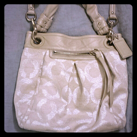 Canvas/leather coach bag