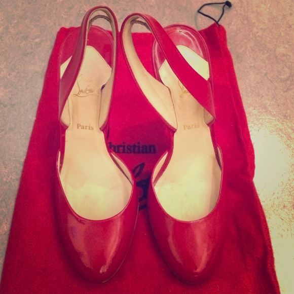 Authentic Red sling back Christian Louboutins 36