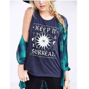 Keep It Surreal Charcoal Grey Tank Top