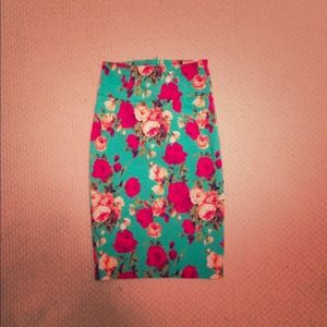 Floral Pencil Skirt