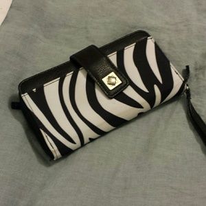 Very roomy zebra print wallet/clutch