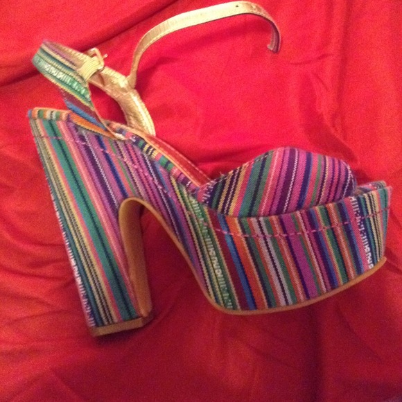 Rainbow platform sandals