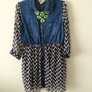 🚫🚫🚫sold🚫🚫🚫Chevron/denim dress