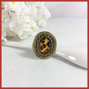 Leopard Print Statement Ring