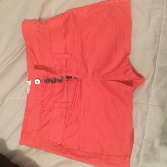 High waisted peach shorts