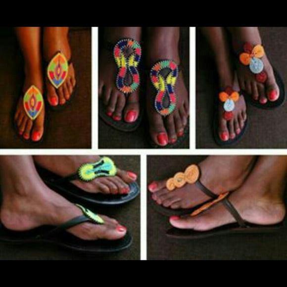 Handmade beaded slippers