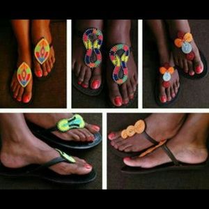 Handmade beaded slippers