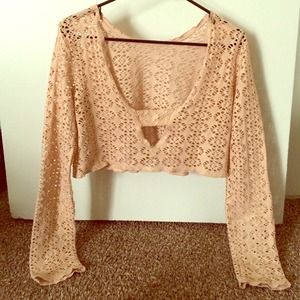 FP Beach Lace Long Sleeve Top