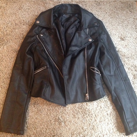 Faux leather jacket and shearling coat bundle