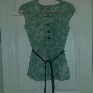 Beautiful Sea Geeen H & M Belted Top