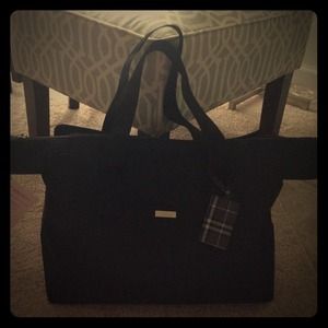 Burberry black overnight bag