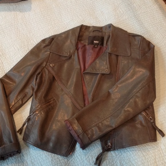 Gray faux leather jacket