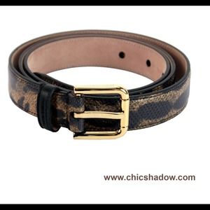 Dolce & Gabbana Gold Buckle Leopard Leather Belt
