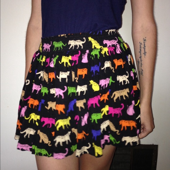 H&M Colorful cat skirt