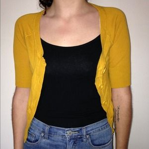 Mustard yellow short cardigan
