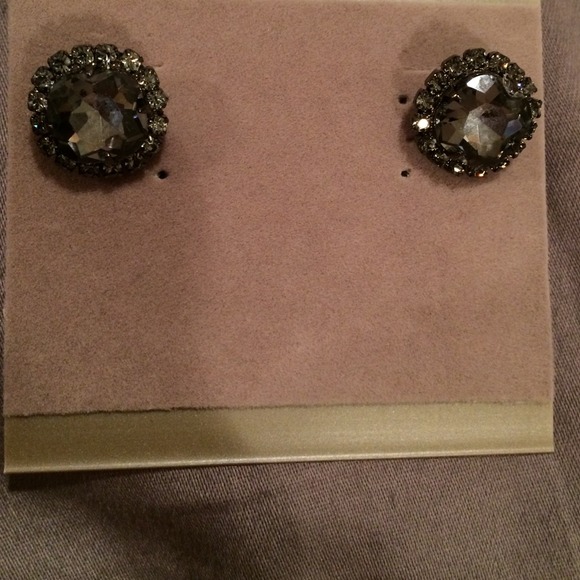 Black diamond/gunmetal earrings