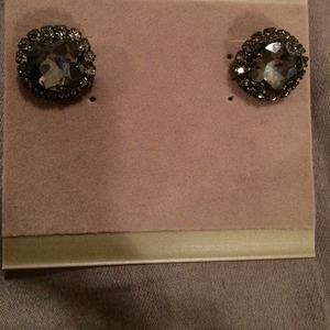 Black diamond/gunmetal earrings
