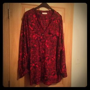 Calvin Klein red print blouse
